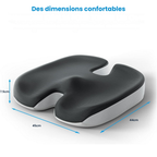 Avec dimensions Coussin de siège à mémoire de forme avec surface en gel Omilys ErgoGel™