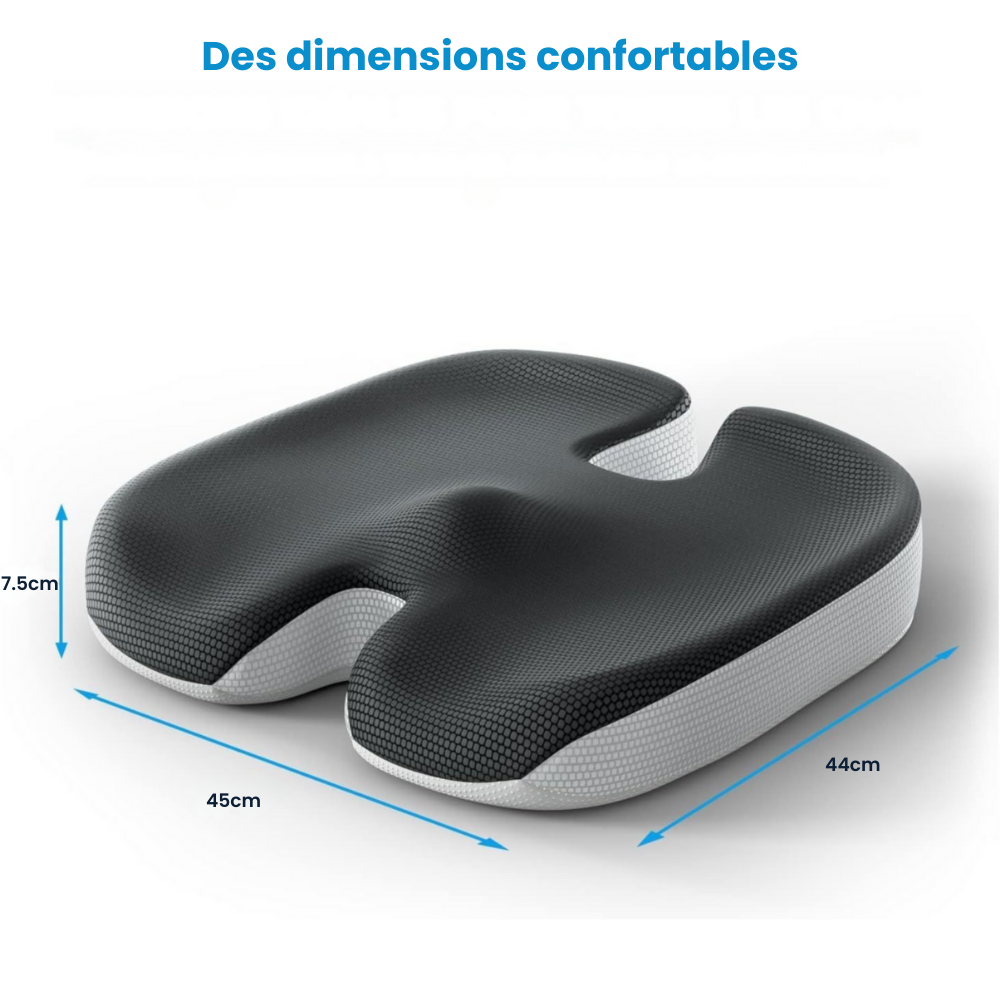 Avec dimensions Coussin de siège à mémoire de forme avec surface en gel Omilys ErgoGel™